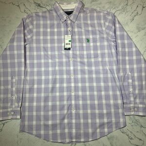 NWT U.S. Polo Assn Purple Plaid Button-Down Shirt
